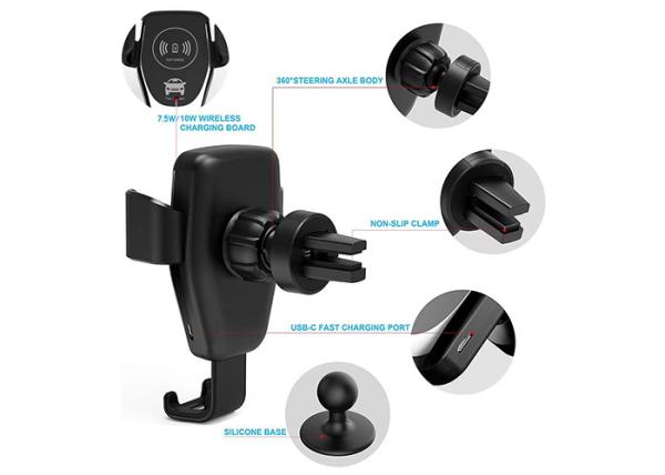 Magnetic 9V 1.67A Gravity 10W QI Wireless Car Charger
