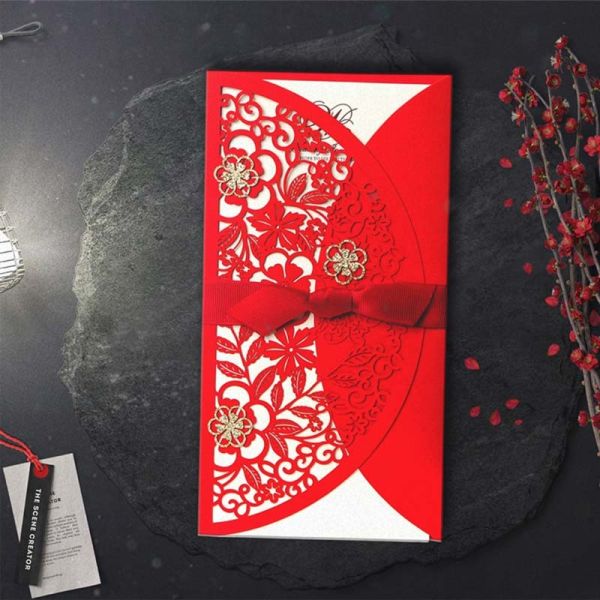 Mr And Mrs Wedding Invitation Gift Card Envelopes 3d Butterfly Laser Cut