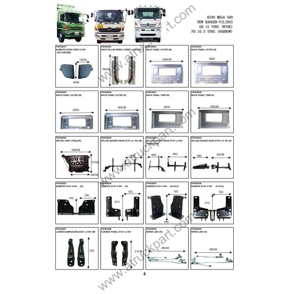 Side Door Lamp For HINO MEGA 500 Truck Spare Body Parts