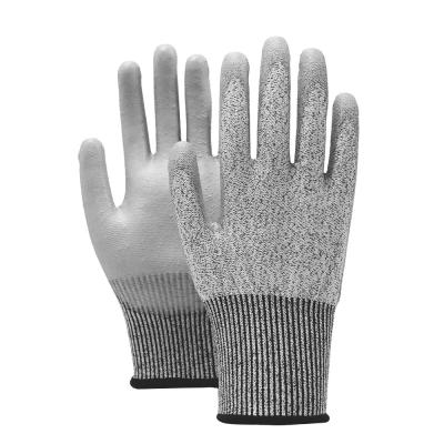 13 Gauge Anti Cut PU Coated Safety Gloves , Industrial Abrasion Resistant Work Gloves