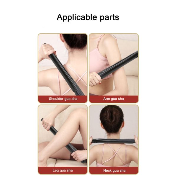 Black Bian Stone Body Massage Wand for Effective Meridian Dredging and Lymphatic Drainage Improvement