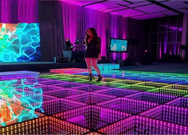 P3.91 Video Dance Floor LED Display Kinglight  Real Pixel 1R1G1B