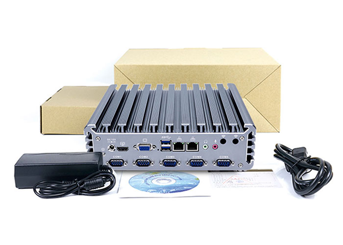 Ram Lan I7 8265u 16G Fanless промышленного ПК алюминиевого сплава двойной