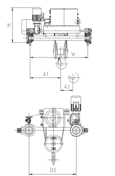 Light Duty Double Girder Electric Steel Wire Rope Hoists SH Light Type Durable