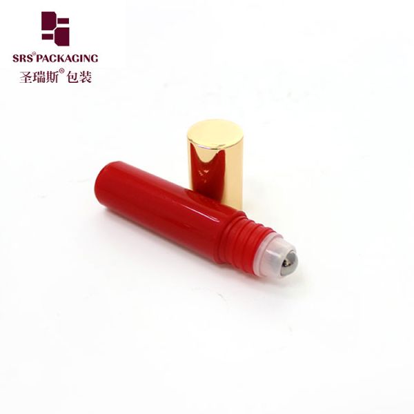 RPA-5ML Bulk Price Red Empty Roller Bottle for Eye Care Under Eye Roller Ball with Gold Screw Cap Factory Sale