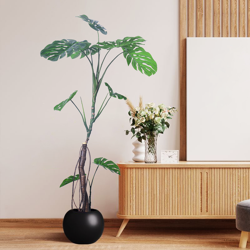 140cm/ 170cm faux monstera plant​ with Aerial Roots | Single Stem Silk Plant | Hotel Lobby Tree | Factory Direct