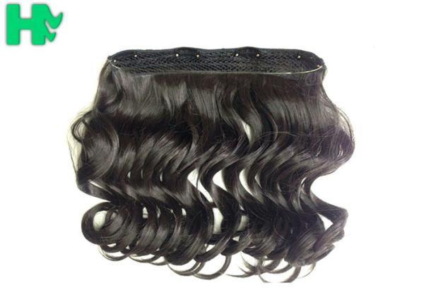 Heat Friendly Natural Curly Hair Wigs Double Weft Clip In Hair Extensions