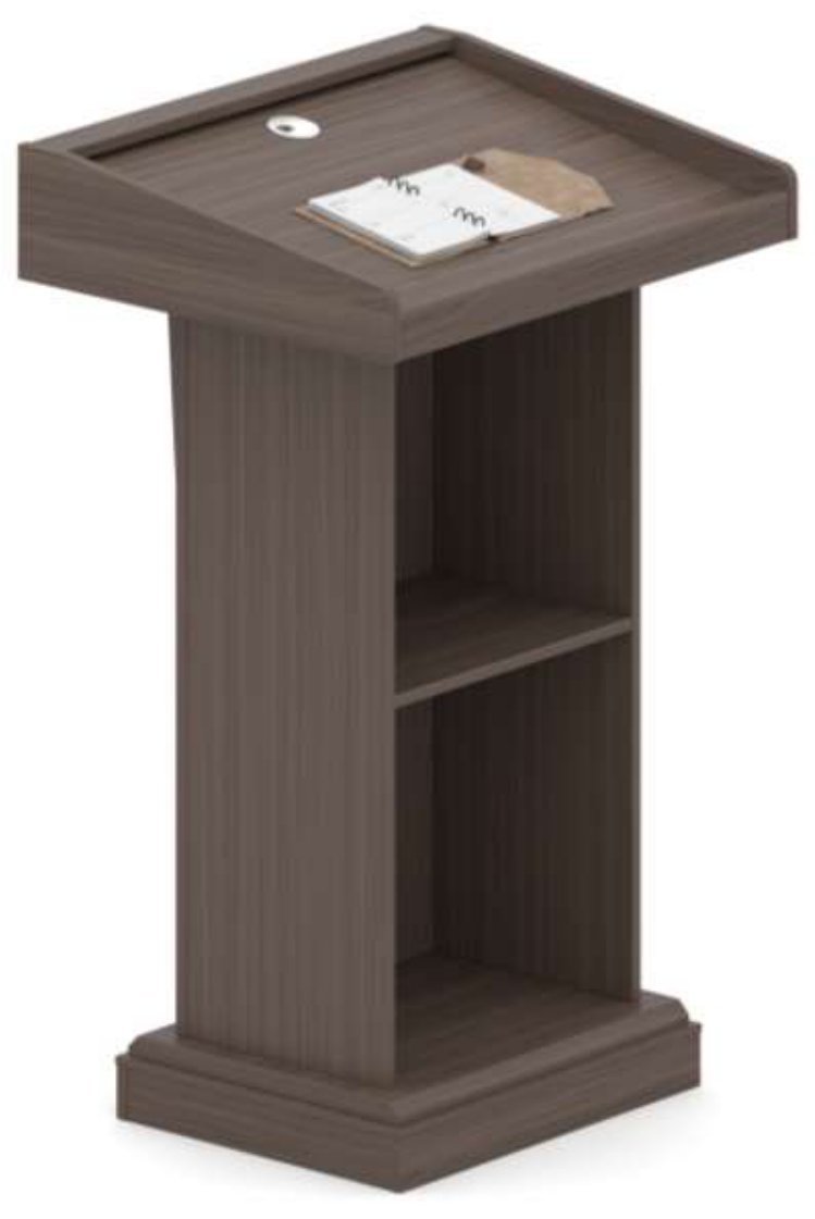 Lecture Podium with Open Double Shelf Storage-Podiums