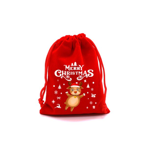 Custom Giant Xmas Bag Red Velvet Drawstring Christmas Santa Sack with Customized Logo