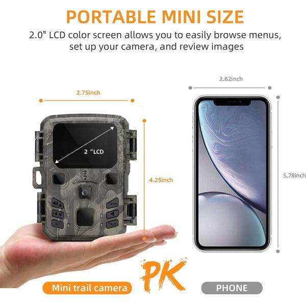 Mini Trail Camera Outdoor Hunting infrarrojo 4K HD 20MP 1080p