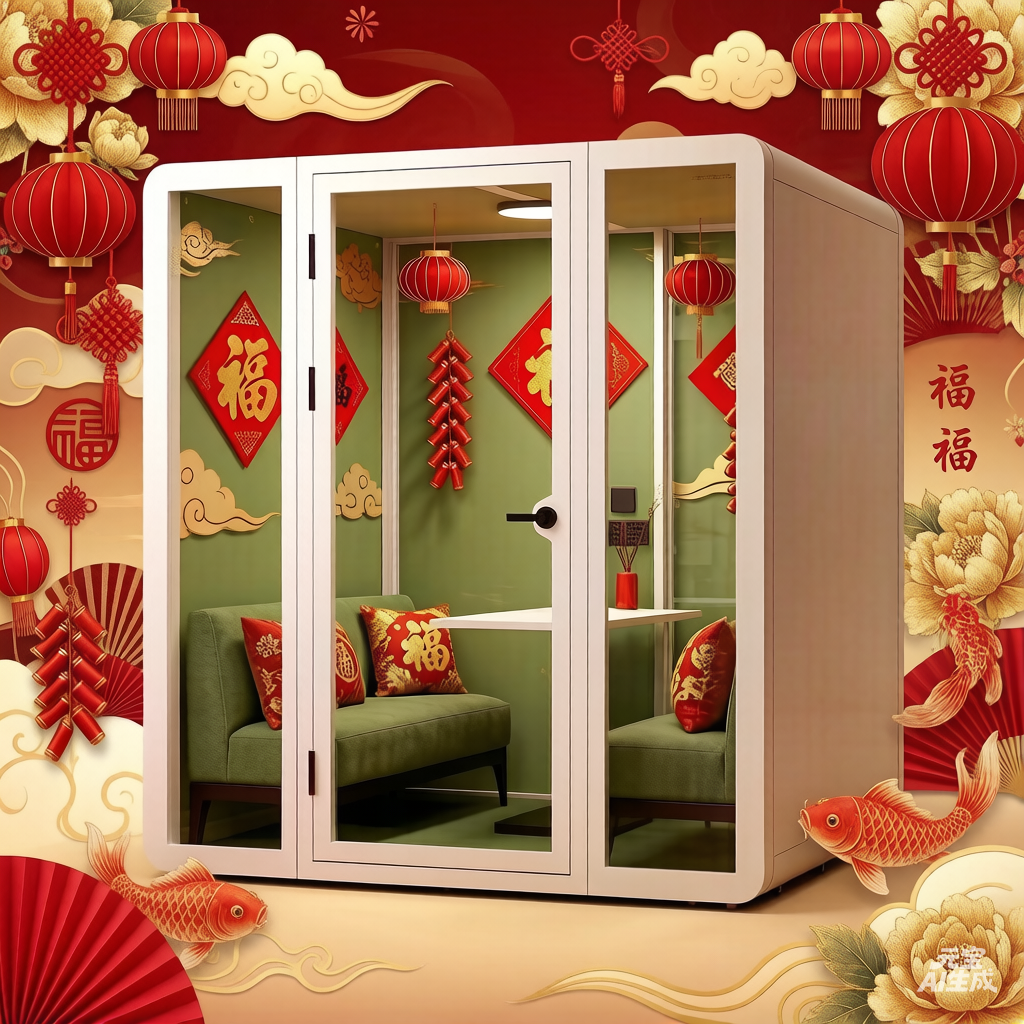 K218 4 Person Soundproof Sleeping Pod with STC35dB Acoustic Performance Fast Installation and Movable Design