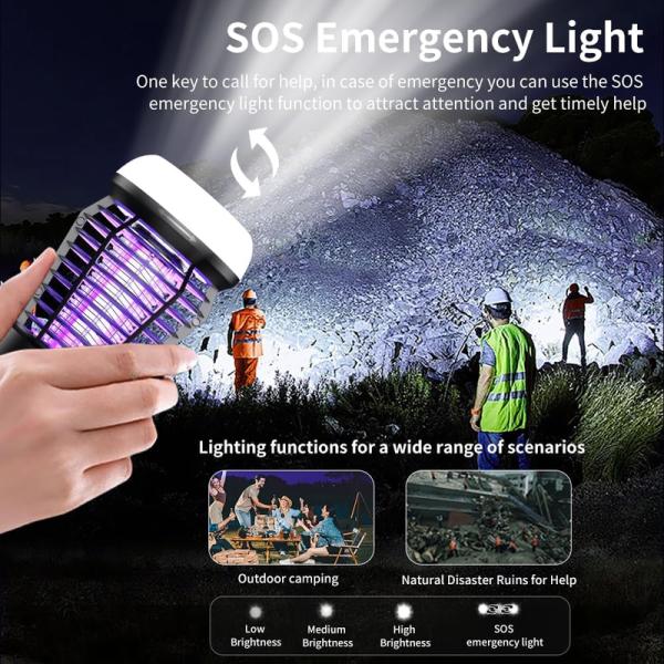 Multi-functional All in One Rechargeable Physical Starlight Mosquito Killer Lamp With Camping Light and SOS Emergency Light