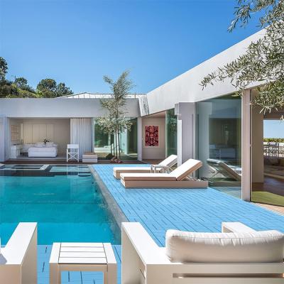 Outdoor Rubber Paver Tiles All Weather Use, Waterproof Pavers For Pool Balcony Backyard Porch, Blue Color