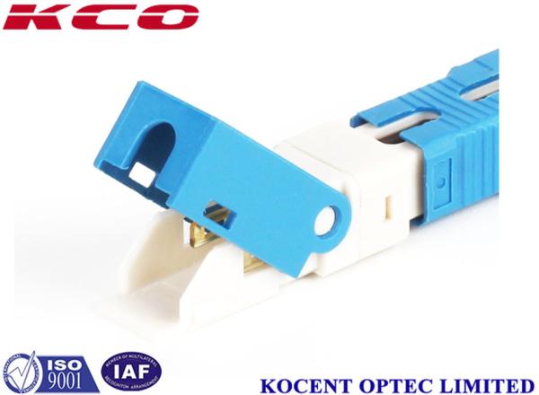 Blue Sc Fiber Optic Fast Connector FTTX Telecommunication Networks Solution