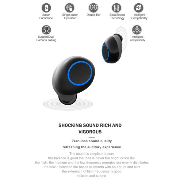 Smart Watch 50mAH Creative Wireless Earbuds