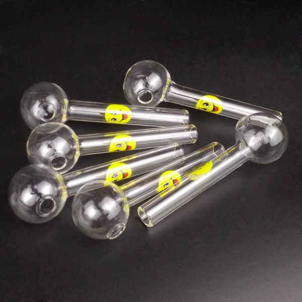 Round All Hand Glass Smoking Pipe 10cm Length Suitable For Adult