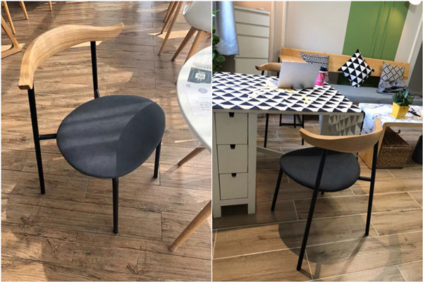 Новая рамка металла рожка обедая ноги стульев черные фасонирует ресторан 41x47x78cm