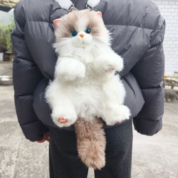 Realistic Animatronic Remote Control Backpack Cat with 3000mAh 12V Battery and Textured Elastic Fabric - Customized Design