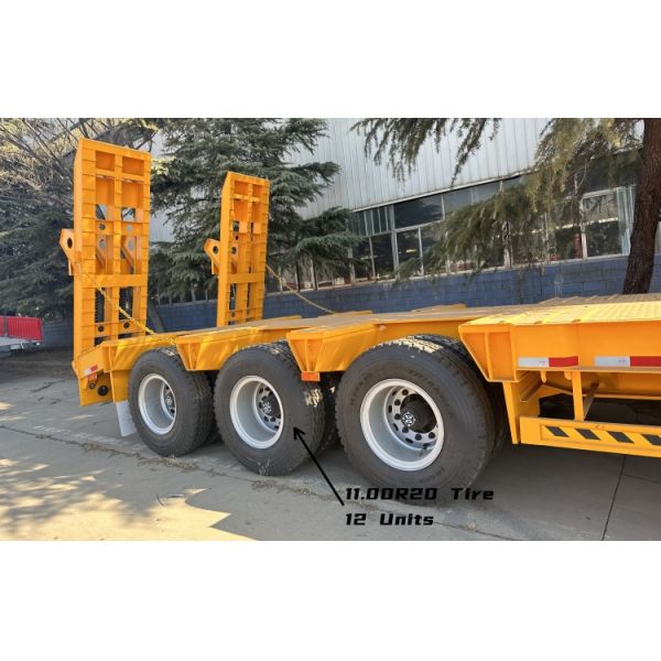 CIMC 3 Axle Low Bed Truck 60 Ton Low Loader Semi Trailer for Sale