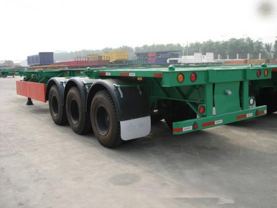 40 Feet Container Carrying Flat Bed Semi Trailer With JOST Landing Leg / semi flatbed trailers