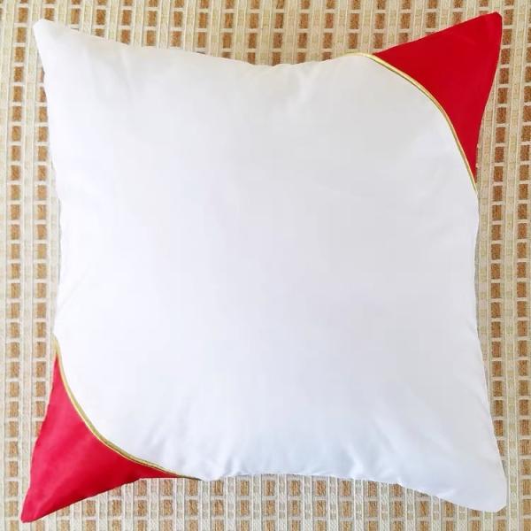Colored Corner Golden Edge Blank Polyester Pillow Cases For Sublimation DIY Custom cushion cover sublimation