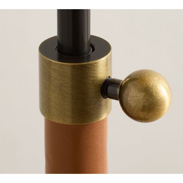 Modern Design Table Lamp with Brass Finish and White Linen Shade for Indoor Living Reading Craft Rooms