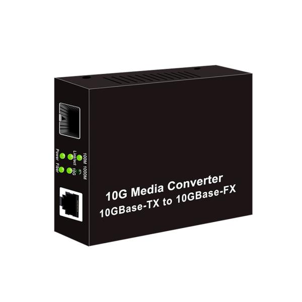 OEM 10G SFP+ to RJ45 Optical Media Converter DC12V 5G/10G UTP to Fiber Extender