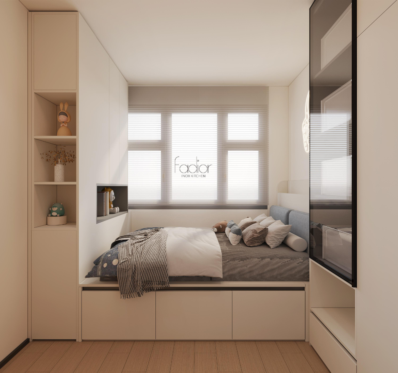 OEM Бежевый Татами Хранилище Кровать с изогнутым краем Нержавеющая сталь угловой шкаф