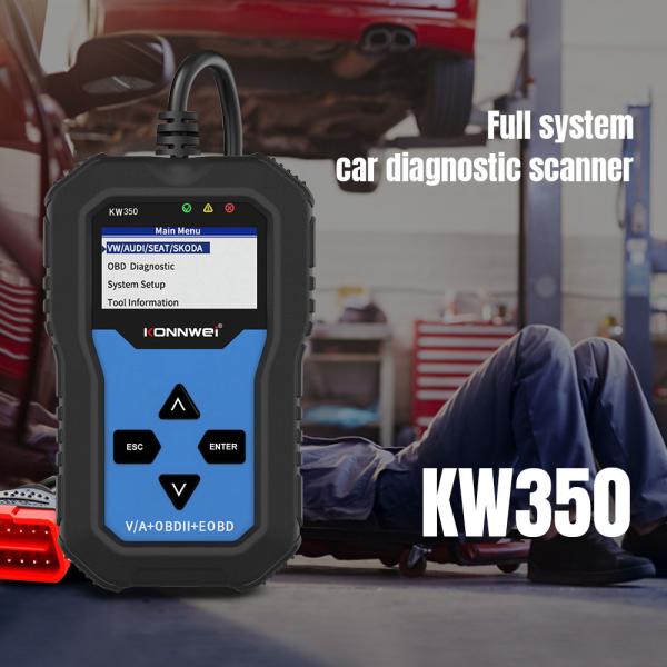 Full System + OBD2 EOBD Car Scanner Vehicle Diagnostic Machine KONNWEI KW350 for Audi