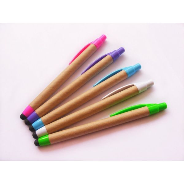 cheap retractable eco-friendly plastic advertising Paper pen for sales