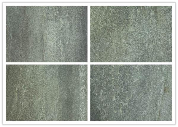 Inkjet Porcelain Bathroom Floor Tile , Stone Look Blue Slate Porcelain Tile