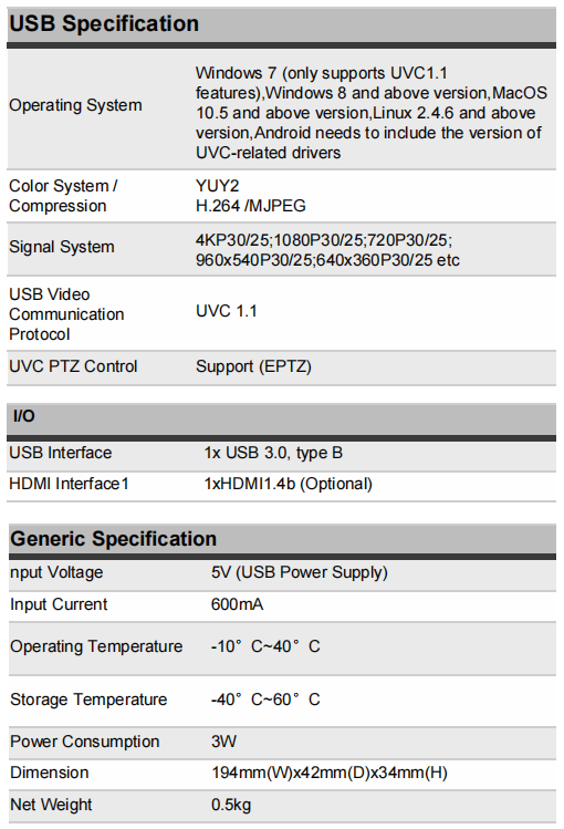 4K AI Video Camera Conference Camera For Interactive Boards Smart Boards