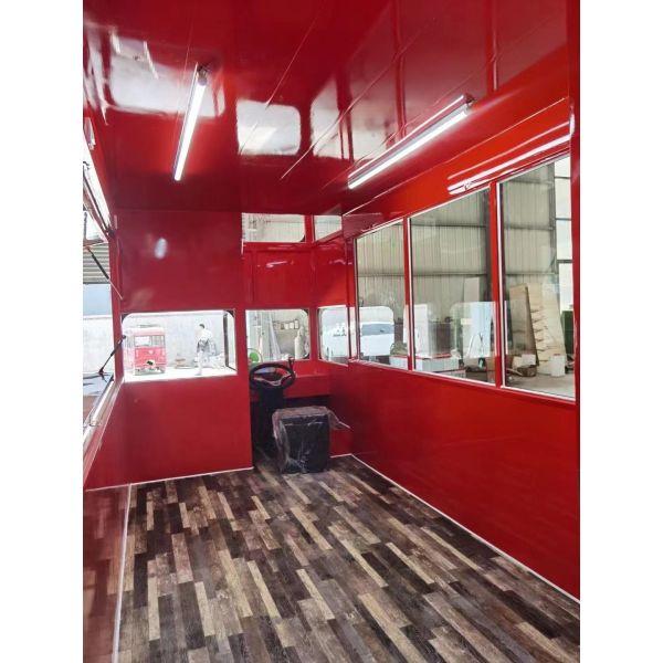 Double Floor Food Truck Trailer Red Concession Food Trailer