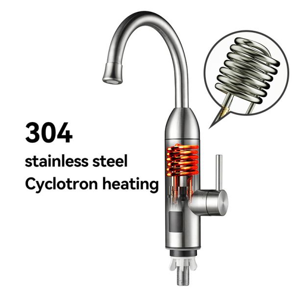 304 Stainless Steel Instant Electric Heating Water Faucet IPX4 With LED Digital Temperature Display