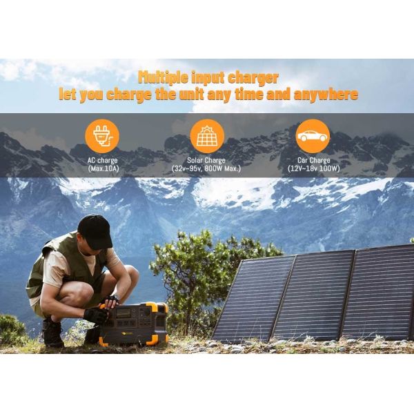 Générateur solaire portable à batterie au lithium UPS 2000W avec capacité de batterie de 1450Wh