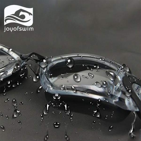 Comfortable Black Adult Swimming Goggles With Integrated Silicone Nose Bridge
