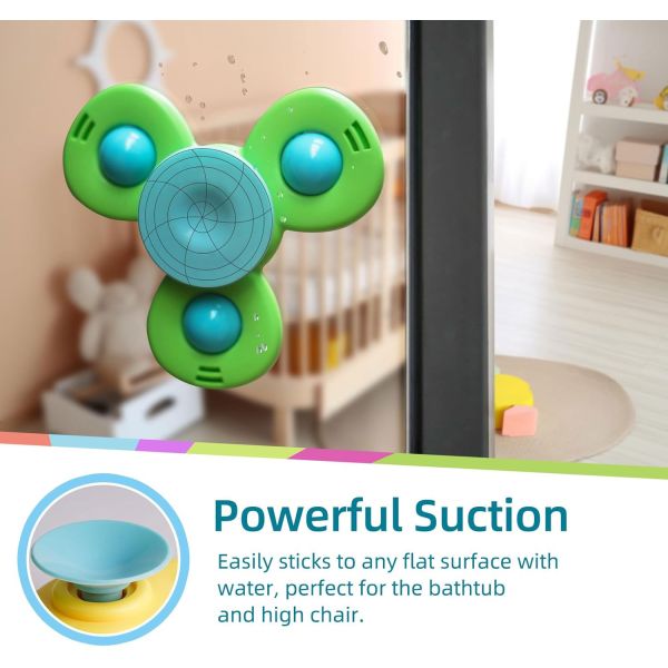 1 Year Old Spinners for Babies 3 Pcs Silicone Suction Cup Sensory Toys Gender Unisex
