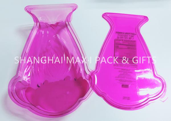 Food Grade Pink Cotton Plastic Candy Containers For Party Favors Customized Special Shaped