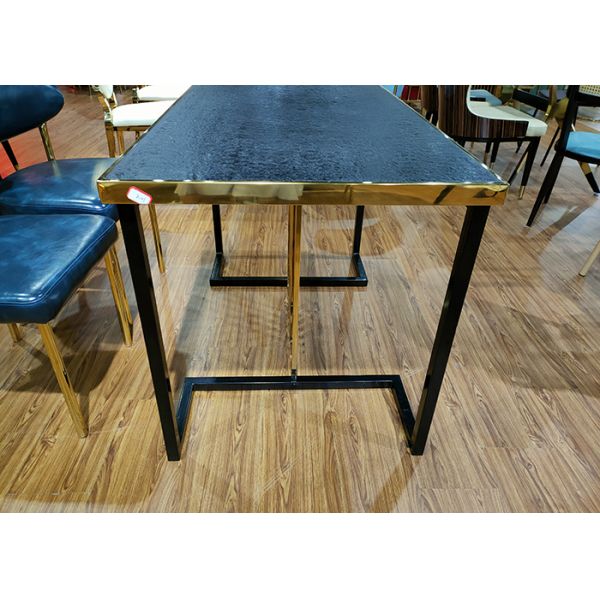 Fire Stone Top 120*70*75cm Painting Wrought Iron Table