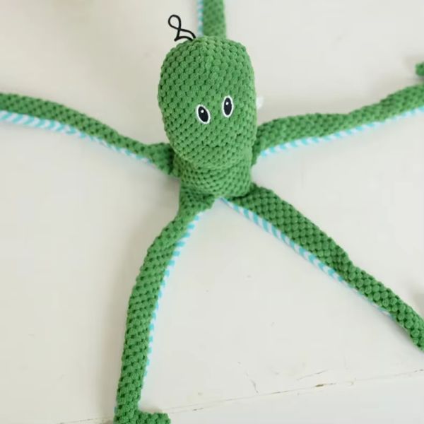 16 Inch Squeaky Octopus Dog Toy Red / Blue / Green Stuffed Octopus Dog Toy