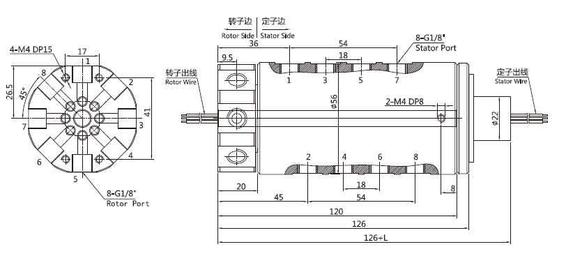 Mechanical Electric Pneumatic Rotary Union Joint 1000RPM
