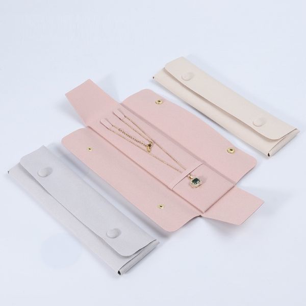 Microfiber Necklace Storage Bag Long Chain Pendant Jewelry Packaging Bag Travel Portable Dustproof Fashion Bracelet Bag