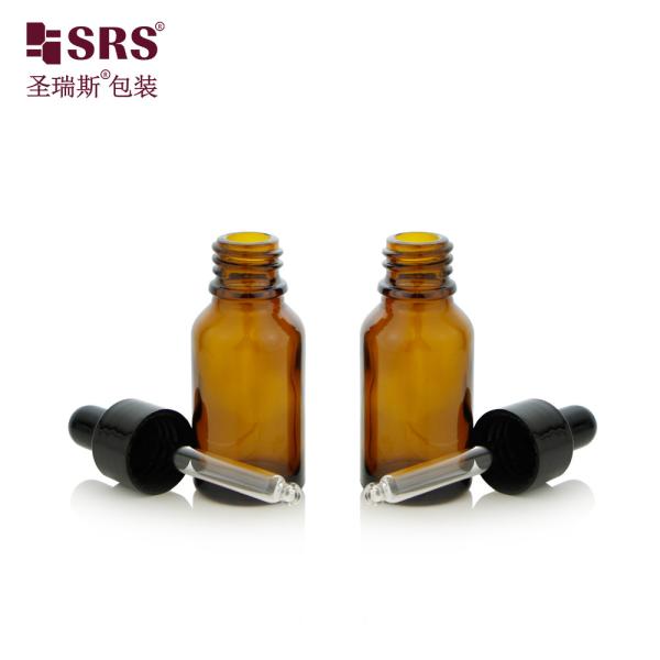 15 ml 0,5 oz de Ambre Vazio Cor Redondo Espesso Mofo de Parede de Garrafa de Vidro de Óleo Essencial