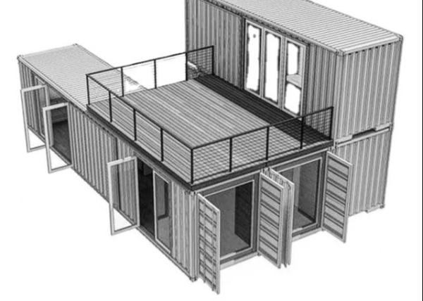 Casa modular do contentor do balcão luxuoso da casa de campo 20GP