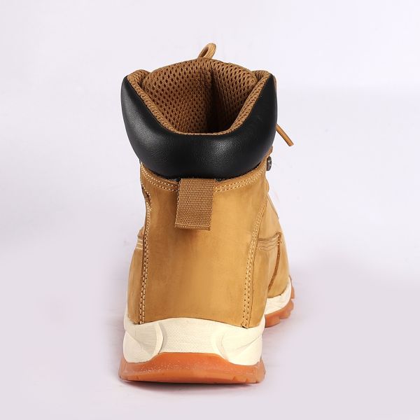 Steel Industry Middle Cut Safety Shoes With Nubuck Cow Leather Upper And EVA Rubber Outsole