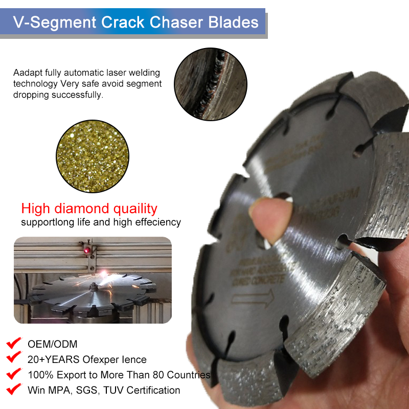 125mm Crack Chaser Tuck Point Diamond Blades With V Grooved Segment 10mm Thick