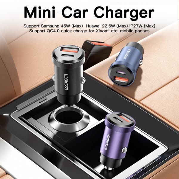 Essager USB-A Type-C 30W 45W PD20W 車載充電器