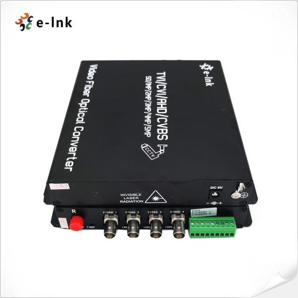 4Ch Single Mode media Video Over Fiber Converter AHD/HDCVI/HDTVI/CVBS With FC Port
