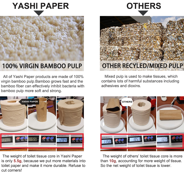 Hygienic Custom Bamboo Toilet Paper Soft and Cheap in Bulk Design