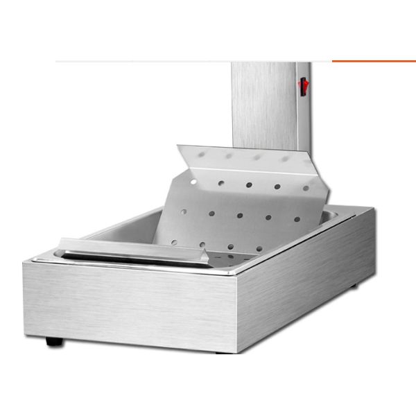 Оборудование ресторана фаст-фуда откалывает витрину грелки работника и картошки